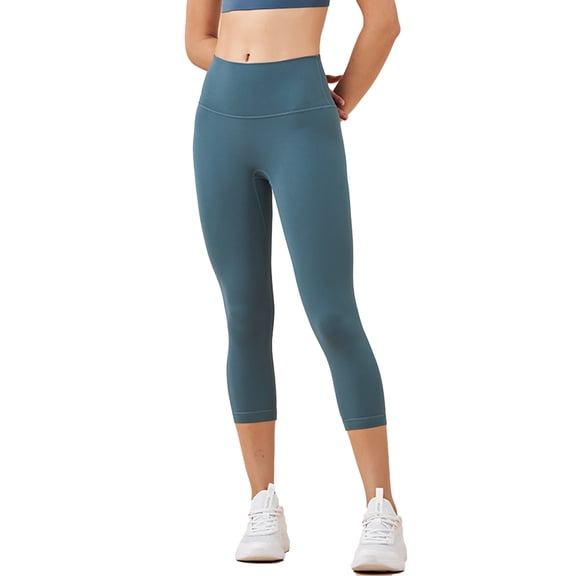 Sevpuikl Women's high waist capri leggings Tummy Control Butt Lifting Soft Elastic for Yoga Running Cycling Fitness(Blue,S)