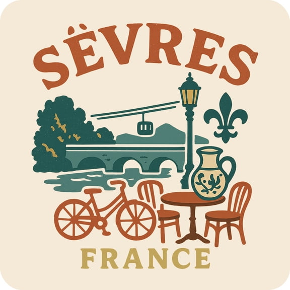 Sevres France Keepsakes Souvenir Vinyl Sticker – Destination Travel Keepsake Collectible (6-Inches Wide)