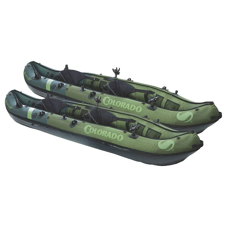 Sevylor Colorado 2 Person Inflatable Fishing Kayak, Green, Set of 2