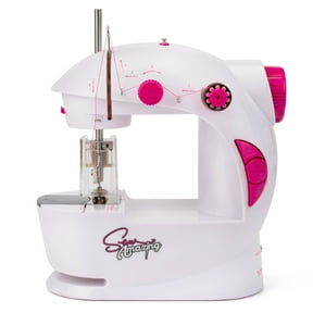 Sew Amazing Sewing Station Kit for Kids Starter Sewing Machine with Foot Pedal Sewing Kit Creative Fun Hobby Sewing Kit Includes Accessories Needles Thread Bobbins Suitable for Ages 6+ Perfect Gift