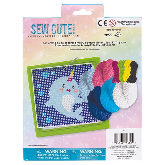 Colorbok Sew Cute! Needlepoint Kit-Narwhal