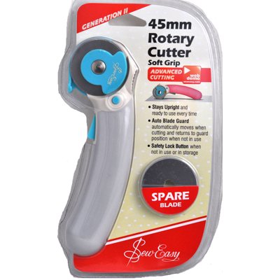 Sew Easy Rotary Cutter Grey 45mm + spare blade ER4096.Gray