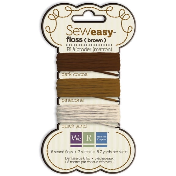 We R Sew Easy Solid 6-Strand Floss 8.7yd 3/Pkg-Brown
