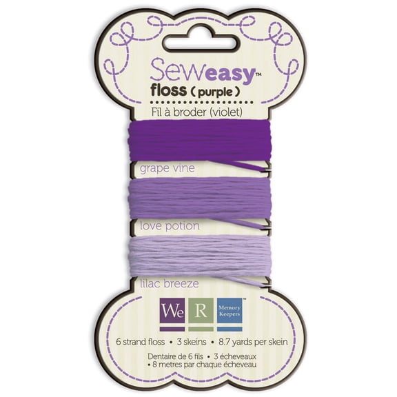 We R Sew Easy Solid 6-Strand Floss 8.7yd 3/Pkg-Purple