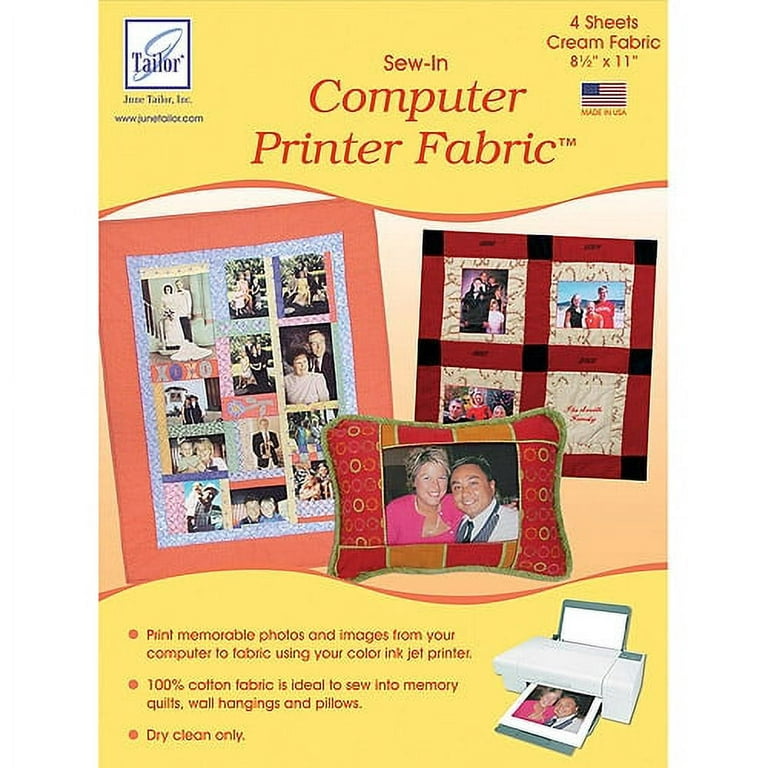 COMPUTER PRINTER FABRIC - Cream 4 sheets - 730976090209