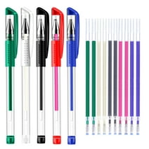 Sew Mama Heat Erase Fabric Marking Pens with 10 Free Refills for Quilting Sewing, 5 Colors Assorted Pack(White, Black, Red, Green, Blue)