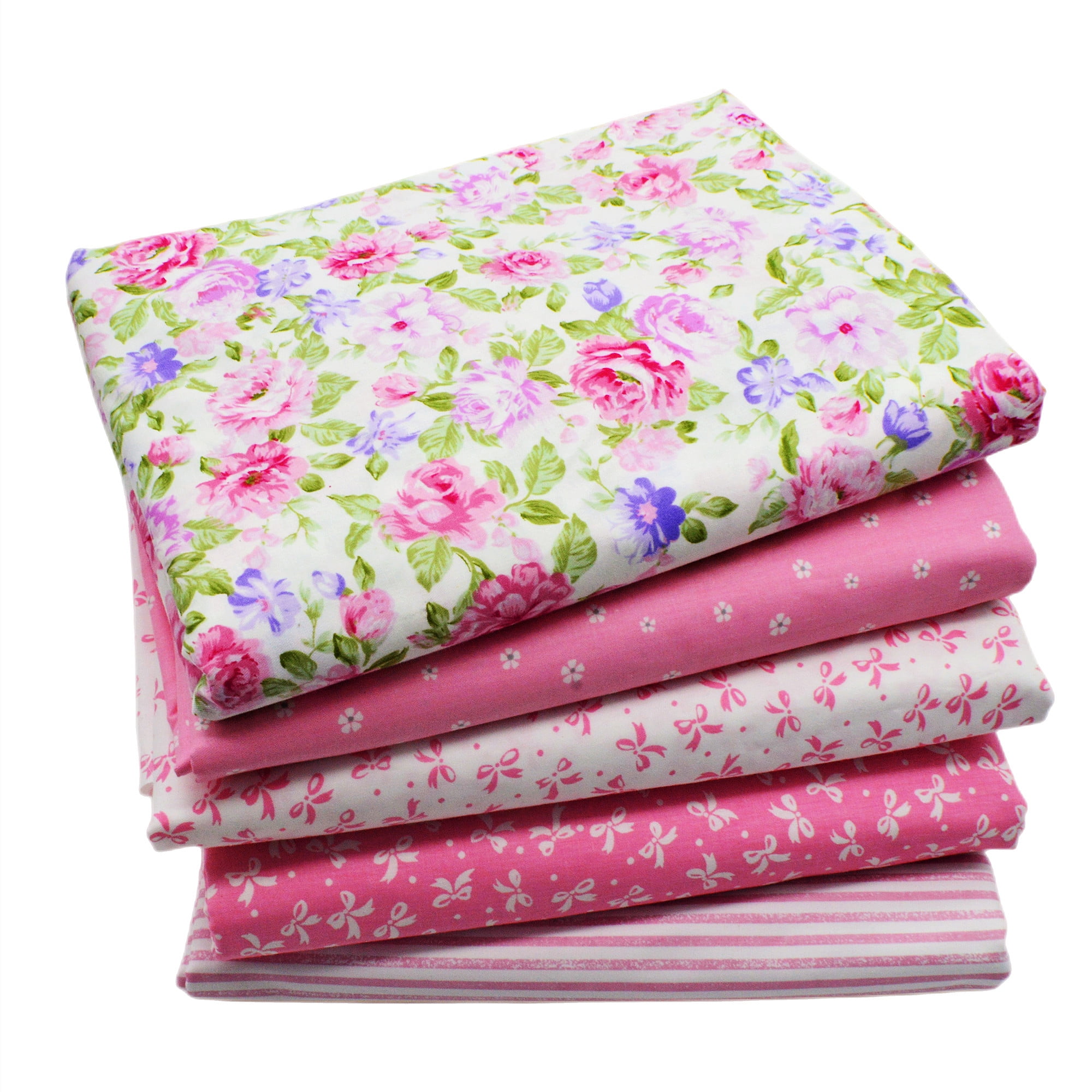 Sew Mama Cotton Material Pink Fat Quarters Quilting Fabric Bundles for