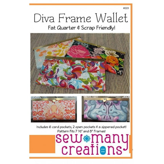 Diva Frame Wallet Pattern, Sew Many Creations