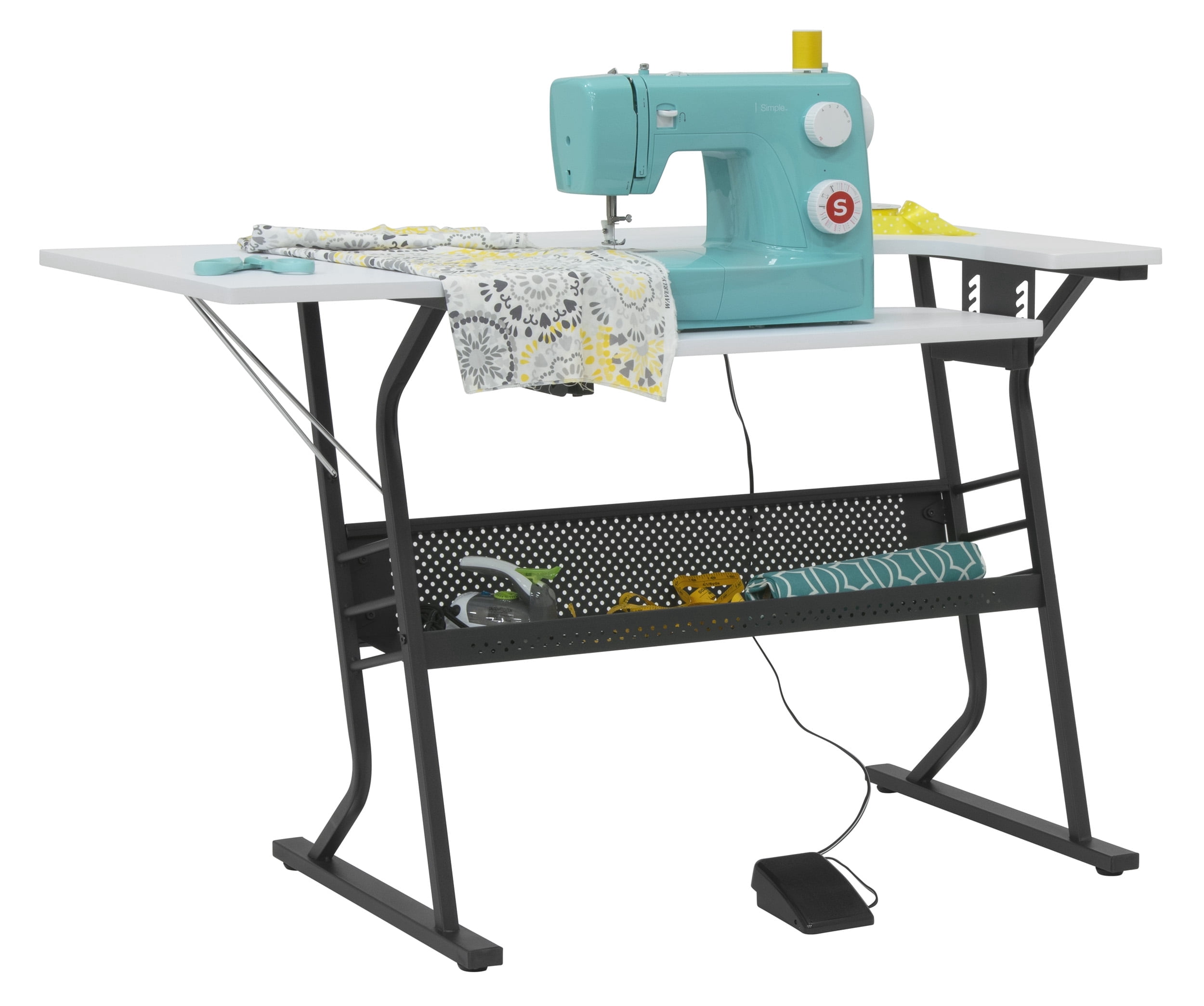 Sew Ready Eclipse Sewing and Craft Table in Black / White