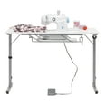 thumbnail image 1 of Sew Ready Rollaway II Folding Rolling Portable Sewing Table Silver / White, 1 of 12