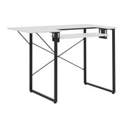 Sew Ready Dart Sewing Machine Table with Folding Top and Adjustable Platform, Black/White