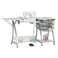 thumbnail image 1 of Sew Ready Pro Stitch Sewing Desk with Folding Top Metal Drawers and Storage Shelves Shilver/White, 1 of 14