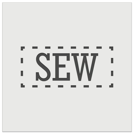 Sew Sewing Fun Text DIY Cookie Wall Craft Stencil - 3.5 Inch