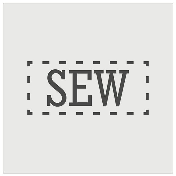 Sew Sewing Fun Text DIY Cookie Wall Craft Stencil - 5.5 Inch