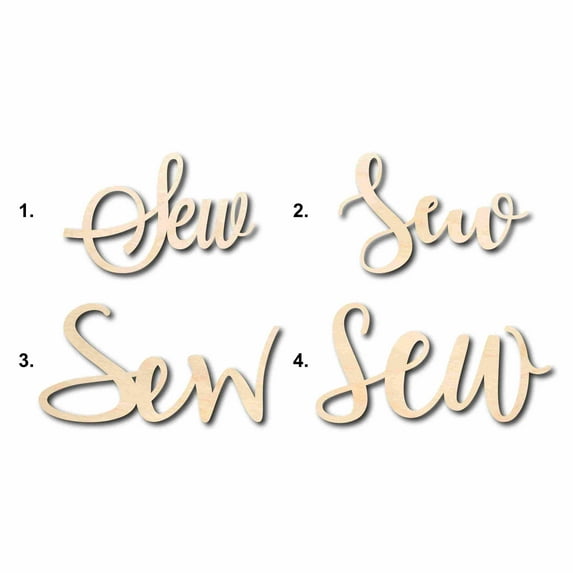 Sew Sign Unfinished Wood Cutout Home Decor DIY Option 2- 20" Wide / 1/4"