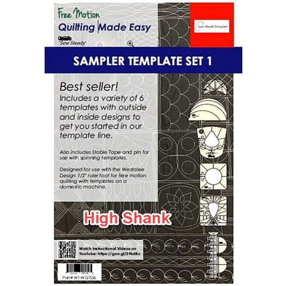Sew Steady Quilting Template 6 Piece Template Set- 3 Shank sizes