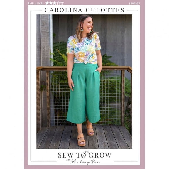 Sew To Grow Sewing Pattern Carolina Culottes Women 8 to 22 Trousers