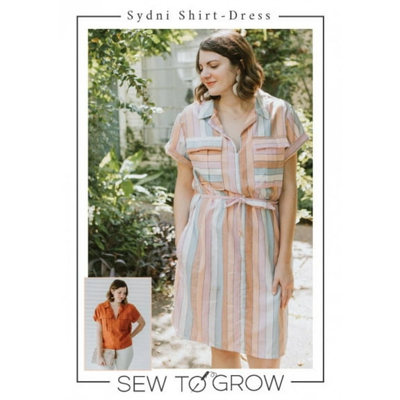 Sew To Grow Sewing Pattern Syndi Shirt Dress & Top Women XS-4XL Dresses, Tops