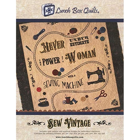 Sew Vintage Applique Design Quilt Pattern for Embroidery Machine Lunch Box Quilts