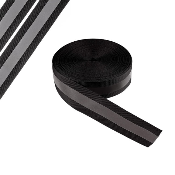 Sew-on Warning Safety Trim,QZS Black High Visibility Reflective Tape,1pack of Durable Reflective Ribbon Tape for Clothing,Raincoats