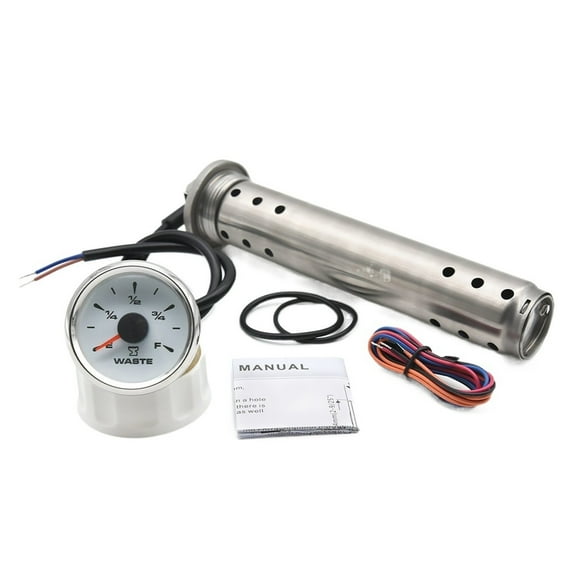 Sewage Level Gauge With Sensor 52mm Boat Holding Tank Level Gauge 8 Colors Backlight For Car Marine Truck Waste Water Meter ,High Precision