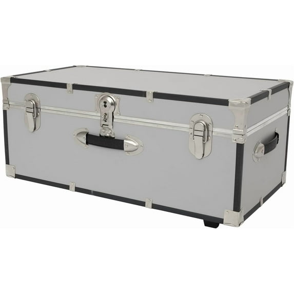 Seward Explorer Trunk with Wheels & Lock, Light Gray, 30-Inch