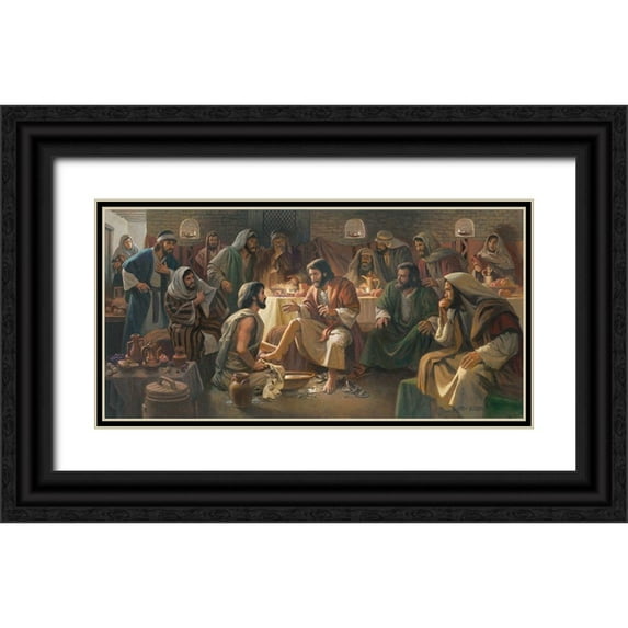 Seward, James 14x9 Black Ornate Wood Framed with Double Matting Museum Art Print Titled - Servant of All