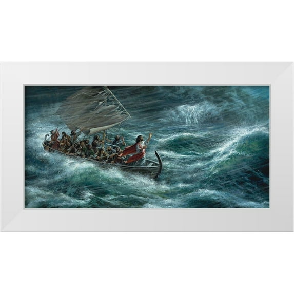 Seward, James 18x11 White Modern Wood Framed Museum Art Print Titled - Peace Be Still