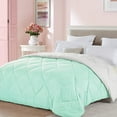 thumbnail image 1 of Seward Park Reversible Comforter Lightweight Microfiber Fill Cooling Summer Full/Queen Size Mint Green/Pale White, 1 of 6