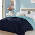 thumbnail image 1 of Seward Park Reversible Comforter Lightweight Microfiber Fill Cooling Summer Quilt Twin XL Size Navy/Blue, 1 of 6