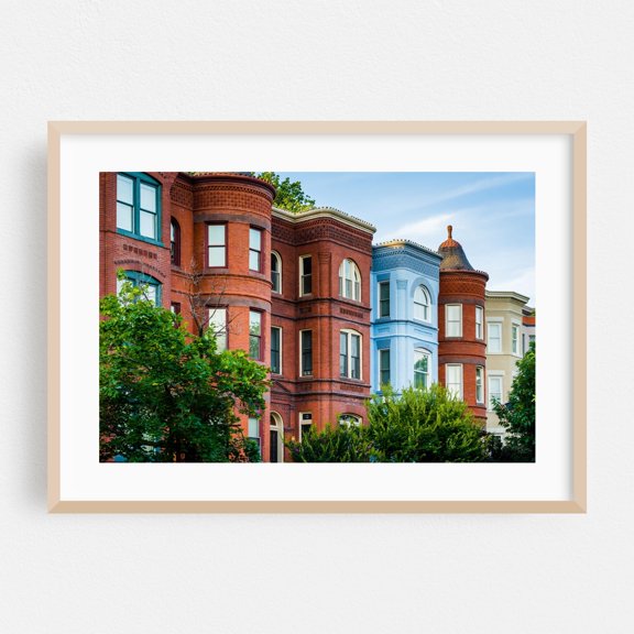 Seward Square - Washington District of Columbia Photography Architecture City Street Photography Scenic Oak Framed Wall Art Print 5 x 7 inches
