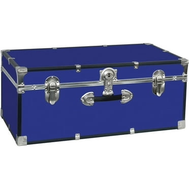 Seward Trunk College Dorm and Camp Storage Footlocker Trunk, Blue, 30-Inch (SWD5120-40)