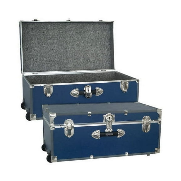Seward Trunk Collegiate Collection 30" Storage Trunk with Wheels, Navy Blue