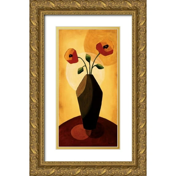Sewell, Krista 11x18 Gold Ornate Wood Framed with Double Matting Museum Art Print Titled - Floral Expressions II