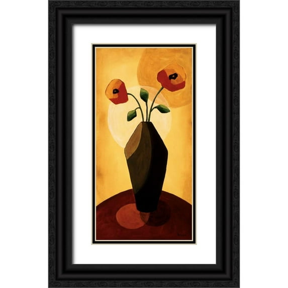 Sewell, Krista 9x14 Black Ornate Wood Framed with Double Matting Museum Art Print Titled - Floral Expressions II