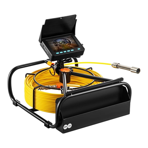 Sewer Camera 100ft/30m with DVR, 4.3" IPS Screen Drain Inspection Camera, 8 LED Lights IP68 Waterproof Borescope for Plumbing, Pipe, Drain, Duct, Wall, Industrial & Home Use