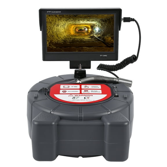 Sewer Camera with 512Hz Locator, 100 ft/165 ft Snake Camera with 9 Inch Touch HD Screen, DVR and Adjustable LEDs, Self Leveling, 16 GB SD Card, Waterproof IP68, for Sewer and Drainage Pipe