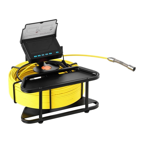 Sewer Camera 66ft/20m, 4.3" Drain Inspection Camera - IP68 Waterproof Plumbing Snake Camera with 6 LEDs, 16GB SD Card, for Sewer Line, Duct & Pipe Inspection