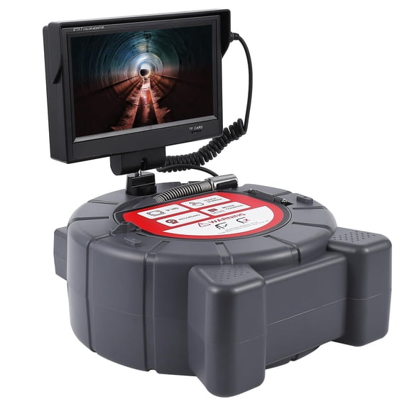 Sewer Camera Pipe Inspection Camera with 512Hz Locator, 100ft Self-Leveling Snake Camera, 9" Touch HD Screen, DVR, Adjustable LEDs, 16GB SD Card, IP68 Waterproof for Sewer and Drainage Pipes