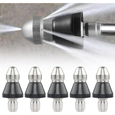 FS] Stainless Steel High Pressure Nozzle Sewer Cleaning Tool 1/4-inch Quick Connector Front