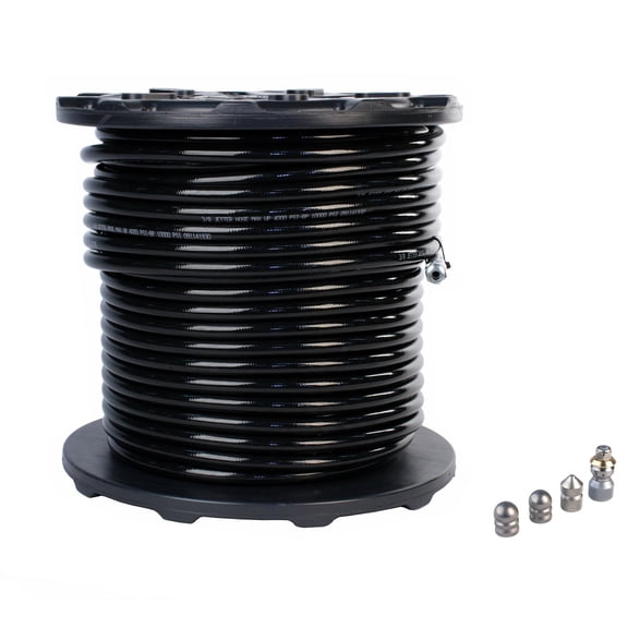 Sewer Jetter Hose 4400 PSI & 4 Thruster Flusher Degreaser Spinner Nozzles