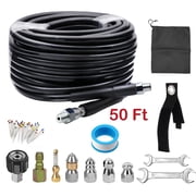 Sewer Jetter Kit 50Ft 5800Psi High-Pressure Drain Cleaning Hose for Most Pressure Washers