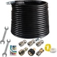 thumbnail image 1 of Sewer Jetter Kit for Pressure Washer, 100 FT 1/4 Inch NPT Drain Cleaning Hose, Orifice 4.0 Button Nose and Rotating Sewer Jetting Nozzle, 4000 PSI, 1 of 10