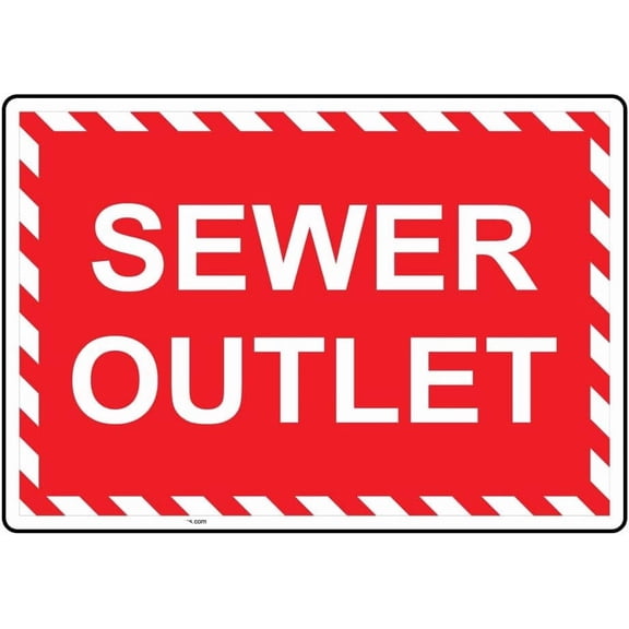 Sewer Outlet Sign 8x12 Inch Metal Sign Safety, Warning, or Notice Wall Decor