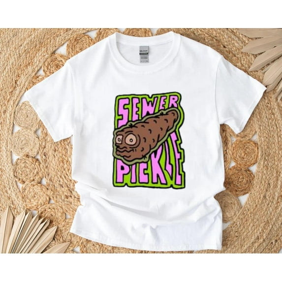 Sewer Pickle T-Shirt with Funny Graphic for Kids and Fans of Weird Humor, for men & women, up to size 5XL