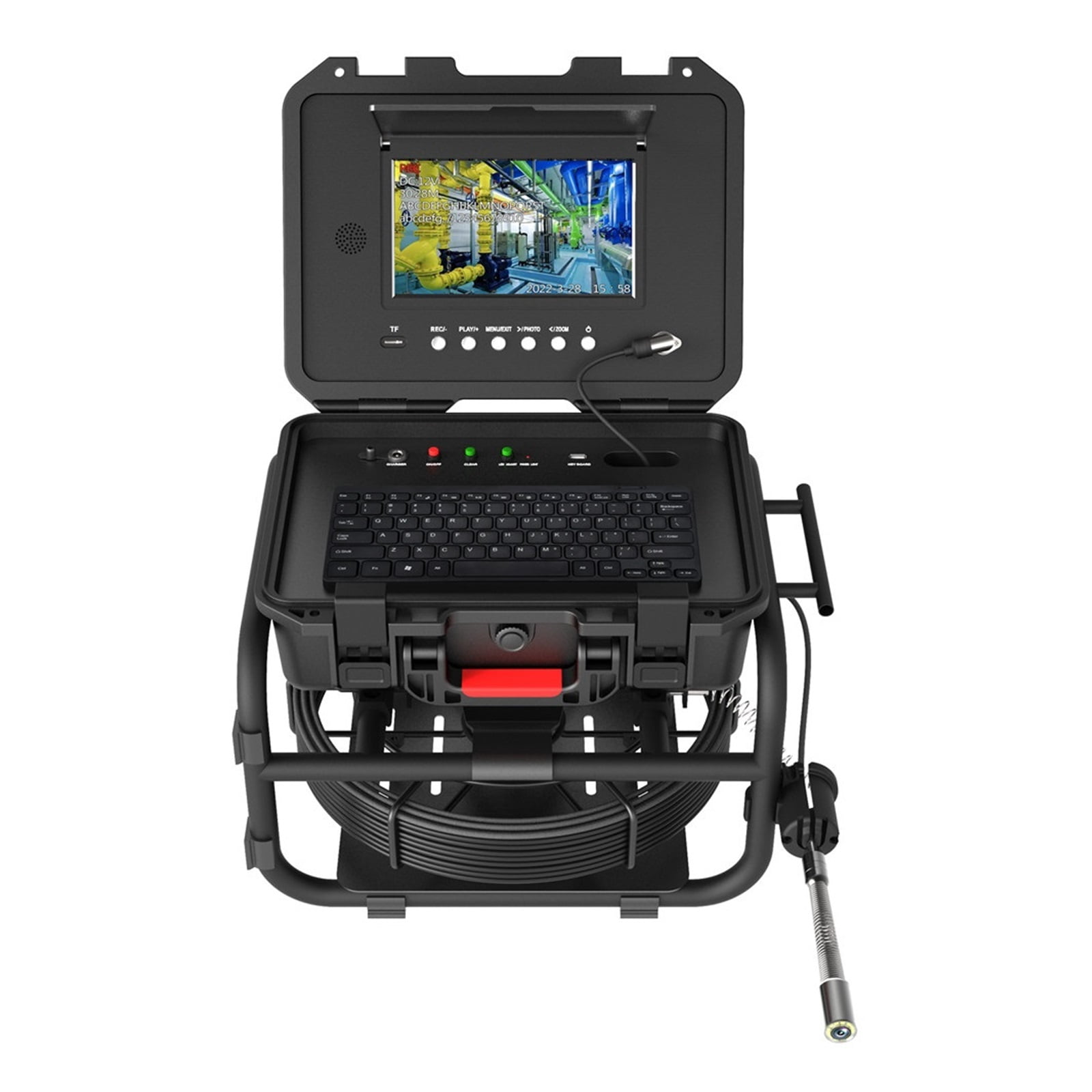 Sewer Pipe Inspection Camera HD 1080P 9 Inch 16GB DVR Distance Counter ...