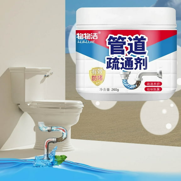 Sewer & Toilet Drain Cleaner – 260g Powder for Clogged Pipes, Unclogs and Deodorizes Kitchen & Bathroom Drains