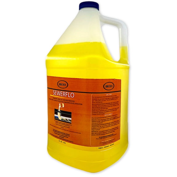 SewerFlo Main Line Sewer & Drain Cleaner, Heavy-Duty Catch Basin Declogger, Concentrated, 1 Gallon