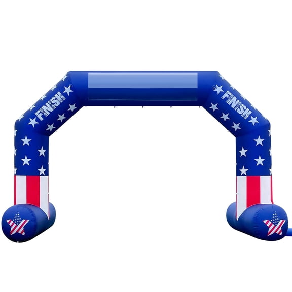 Sewinfla 20FT Blue Inflatable Arch Start Line &Finish Line Inflatable Arch with Powerful Blower Outdoor Hexagon Inflatable Archway for 5K Race Marathon  School Sports  Advertising & Commerce Event