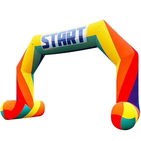 Sewinfla 20FT Colorfu Inflatable Arch Start Line &Finish Line Inflatable Arch with Powerful Blower Outdoor Hexagon Inflatable Archway for 5K Race Marathon  School Sports  Advertising & Commerce Event